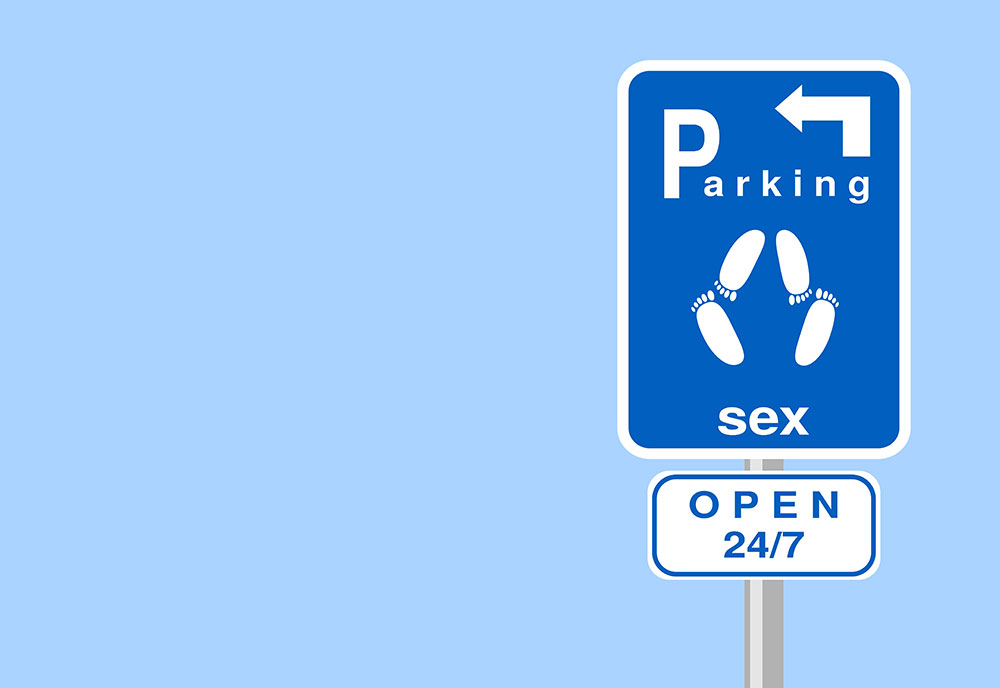 Illustration von Schild für Parkplatzsex