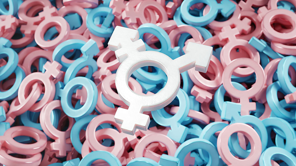 Männliche und weibliche Symbole, Transgender-Symbol on top